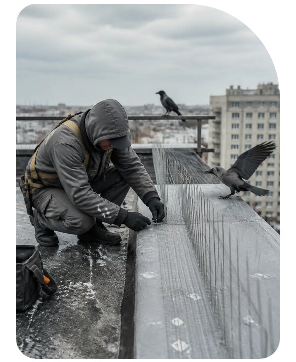 Защита от ворон под ключ в Сатке по цене от 5172 р. | Сенат-Стк